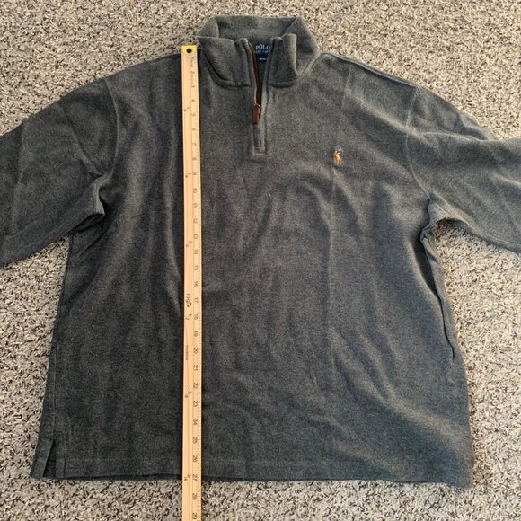 Polo Ralph Lauren Gray Half-Zip Pullover XL Mens Cotton Blend Long Sleeve Sweate - Picture 5 of 7